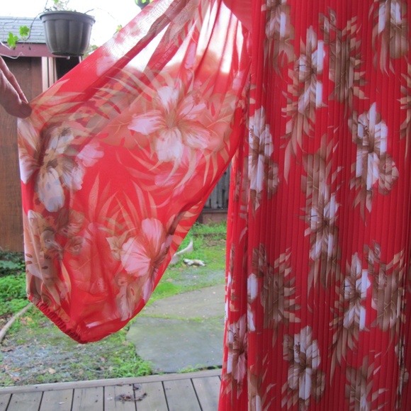 Diane Freis 2pc Skirt Top Georgette Dress w Scarf 8 10 12 Flower Leopard Pleats - Picture 12 of 14